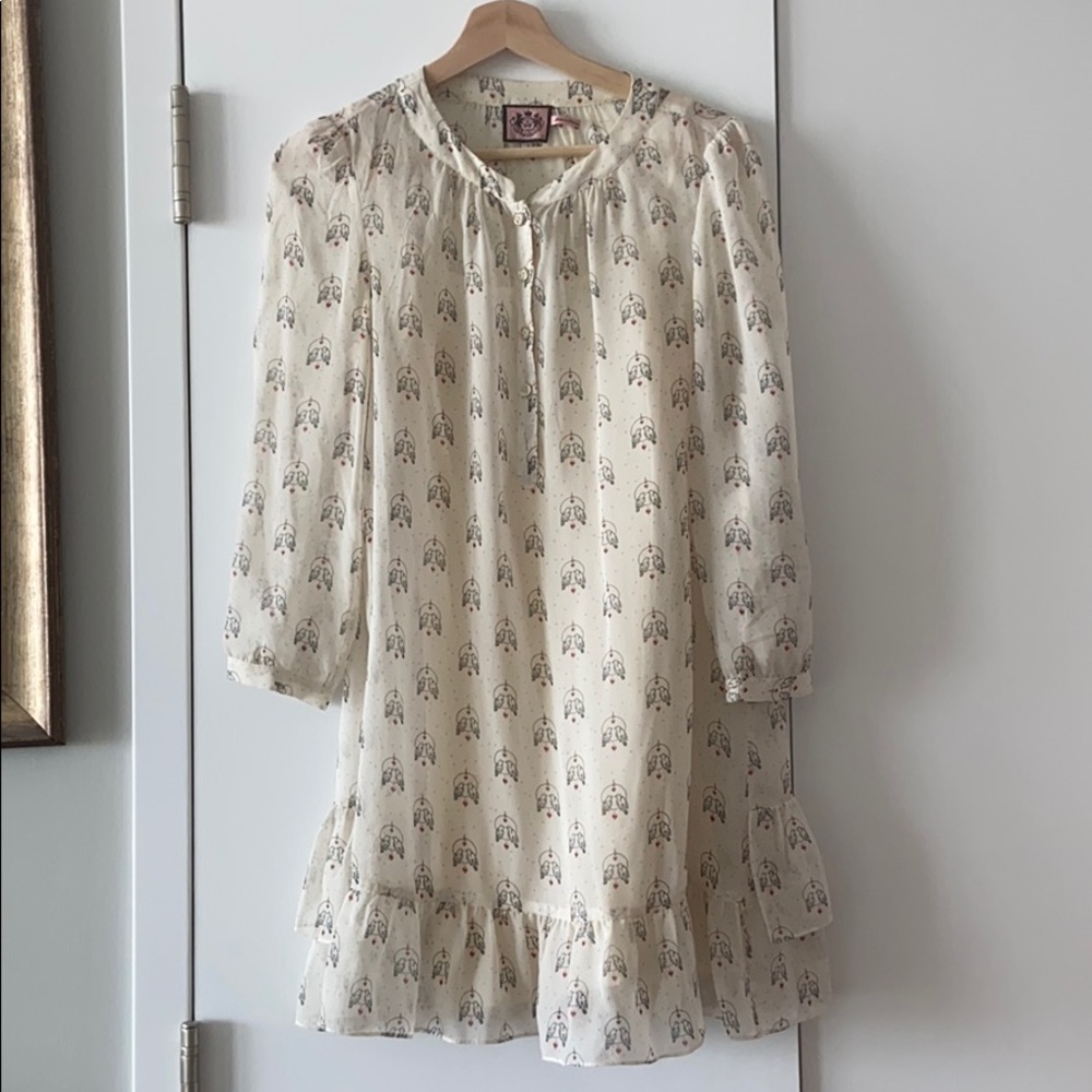 Juicy couture “love Birds” silk dress